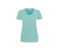 HAKRO Damen V-Shirt Mikralinar® 181, eisgrün, Größe 4XL (Arbeitshemd & Arbeitsshirt)