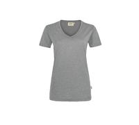 Hakro No. 0181 Damen V-Shirt MIKRALINAR® grau meliert - L