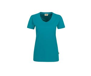 Hakro No. 0181 Damen V-Shirt MIKRALINAR® smaragd - XS
