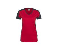 Damen V-Shirt "CONTRAST PERFORMANCE" 190 Rot 6XL