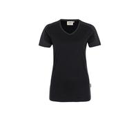 HAKRO Women-V-Shirt-Contrast 190 Mikralinar® M schwarz/anthrazit