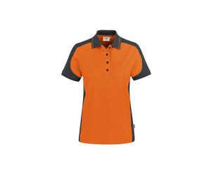 Hakro No. 0239 Damen Poloshirt Contrast MIKRALINAR® orange/anthrazit - 6XL