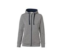 Hakro No. 0255 Damen Kapuzenjacke Bonded ECO grau meliert/tinte - L