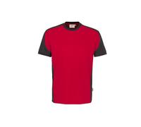 Hakro No. 0290 T-Shirt Contrast MIKRALINAR® rot/anthrazit - M