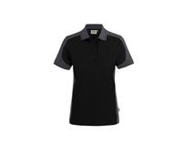 HAKRO Regular Fit Damen Poloshirt Schwarz/karbongrau, Zweifarbig