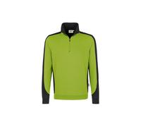 Hakro No. 0476 Zip-Sweatshirt Contrast MIKRALINAR® kiwi/anthrazit - L