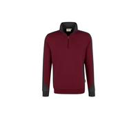 Hakro No. 0476 Zip-Sweatshirt Contrast MIKRALINAR® weinrot/anthrazit - 5XL