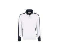 Hakro No. 0476 Zip-Sweatshirt Contrast MIKRALINAR® weiß/anthrazit - 3XL