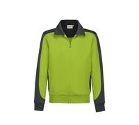 Hakro No. 0477 Sweatjacke Contrast MIKRALINAR® kiwi/anthrazit - S