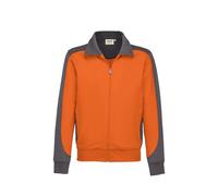 Hakro No. 0477 Sweatjacke Contrast MIKRALINAR® orange/anthrazit - 2XL