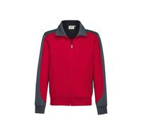 Hakro No. 0477 Sweatjacke Contrast MIKRALINAR® rot/anthrazit - M