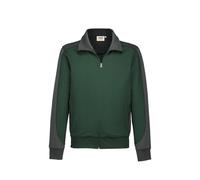 HAKRO 477 Comfort Fit Sweatjacke grün/anthrazit, Zweifarbig