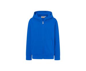 Hakro No. 0565 Kinder Kapuzen-Sweatjacke Bio-Baumwolle royalblau - 134/140