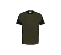 Hakro No. 0590 T-Shirt Contrast MIKRALINAR® ECO olive/schwarz - M