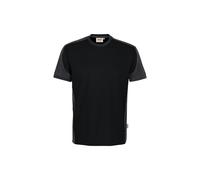 Hakro No. 0590 T-Shirt Contrast MIKRALINAR® ECO schwarz/karbongrau - 5XL