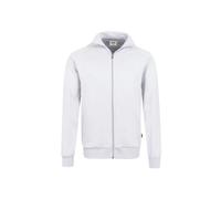 HAKRO 606 Comfort Fit Sweatjacke weiss, Einfarbig