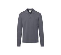 HAKRO Regular Fit Longsleeve Poloshirt anthrazit, Einfarbig