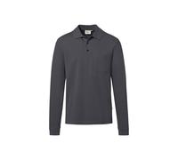 HAKRO Regular Fit Longsleeve Poloshirt karbongrau, Einfarbig