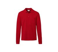 HAKRO Regular Fit Longsleeve Poloshirt rot, Einfarbig