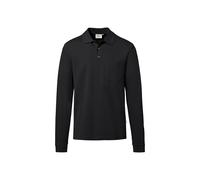 HAKRO Regular Fit Longsleeve Poloshirt schwarz, Einfarbig