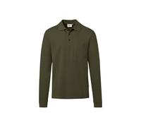 HAKRO Regular Fit Longsleeve Poloshirt olive, Einfarbig