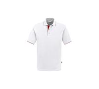 HAKRO Polo-Shirt Casual - 3-Loch Knopfleiste - 803 - weiß/rot - Größe: XS