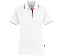 HAKRO Damen Poloshirt Casual 203, weiß/rot, Größe S (Arbeitshemd & Arbeitsshirt)