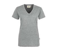 HAKRO Damen V-Shirt Classic grau meliert, S