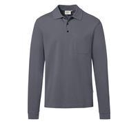 HAKRO Regular Fit Longsleeve Poloshirt anthrazit, Einfarbig