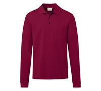 HAKRO Regular Fit Longsleeve Poloshirt weinrot, Einfarbig