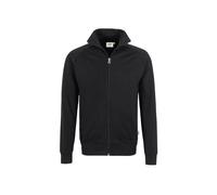 HAKRO 606 Comfort Fit Sweatjacke schwarz, Einfarbig