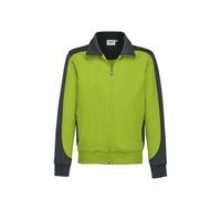 HAKRO Sweatjacke Contrast Mikralinar® 477, kiwi/anthrazit, Größe XS (Outdoorkleidung & Freizeitkleidung)