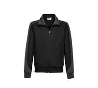 HAKRO Sweatjacke Contrast Mikralinar® 477, schwarz/anthrazit, Größe XL (Outdoorkleidung & Freizeitkleidung)