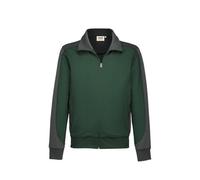 HAKRO 477 Comfort Fit Sweatjacke grün/anthrazit, Zweifarbig
