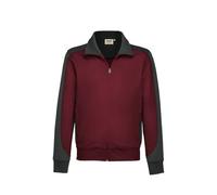 HAKRO 477 Comfort Fit Sweatjacke weinrot/anthrazit, Zweifarbig