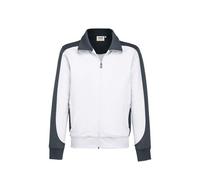 HAKRO Sweatjacke Contrast Mikralinar® 477, weiß/anthrazit, Größe 2XL (Outdoorkleidung & Freizeitkleidung)