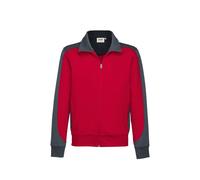 Hakro No. 0477 Sweatjacke Contrast MIKRALINAR® rot/anthrazit - XL