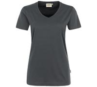 HAKRO V-T-Shirt Mikralinar Damen #181 Gr. L anthrazit