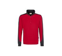 HAKRO Zip-Sweatshirt Contrast Mikralinar® 476, rot/anthrazit, Größe 6XL (Outdoorkleidung & Freizeitkleidung)
