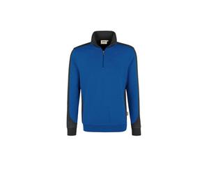 HAKRO Zip-Sweatshirt Contrast Mikralinar® 476, royalblau/anthrazit, Größe L (Outdoorkleidung & Freizeitkleidung)