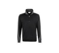 HAKRO Zip-Sweatshirt Contrast Mikralinar® 476, schwarz/anthrazit, Größe 6XL (Outdoorkleidung & Freizeitkleidung)