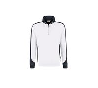 HAKRO 476 Comfort Fit Troyer weiss/anthrazit, Zweifarbig