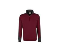HAKRO 476 Comfort Fit Troyer weinrot/anthrazit, Zweifarbig
