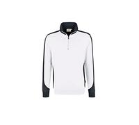 HAKRO 476 Comfort Fit Troyer weiss/anthrazit, Zweifarbig