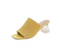 Halb-niedriger Blockabsatz-Schuhe für Damen - hochhackige Hausschuhe, breite Breite, Slide-Sandalen, High Heels, Pantoletten, Party, Büro, Arbeit, Courts Schuhe, Damen, niedrig, klobige Blockabsätze,