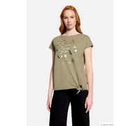Halbarm-Shirt mit Schleifenknoten Soft Olive 44