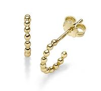 Halbcreolen 11,5x1,8mm Creolen Kügelchen mit Stecker 585 Gold Gelbgold