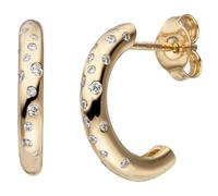 Halbcreolen 585 Gold Gelbgold 34 Diamanten Brillanten Ohrringe
