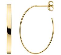 Halbcreolen oval 925 Sterling Silber gold vergoldet Ohrringe Creolen