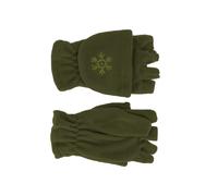 Halbfinger Handschuh mit Klappe aus Fleece für Kinder! oliv, 4